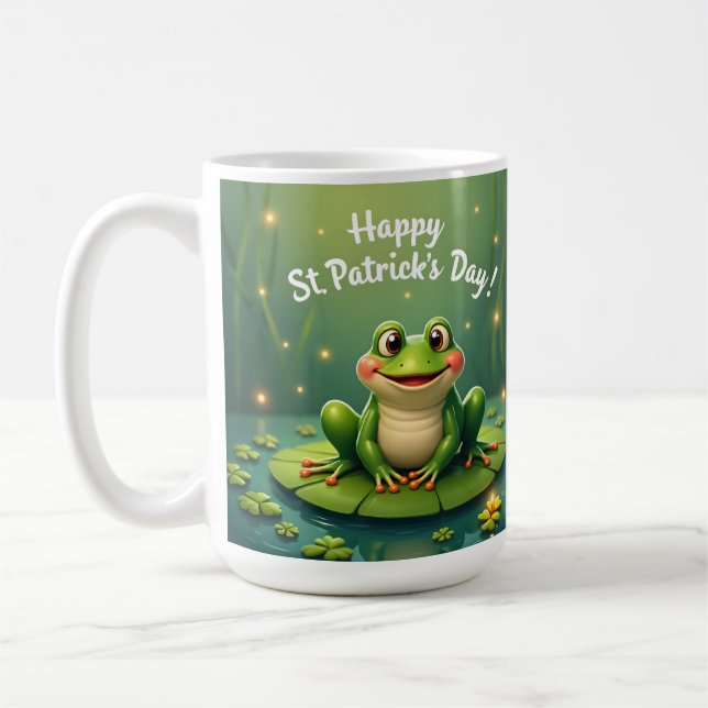 Mug de la grenouille de la Saint-Patrick joyeuse (Gauche)