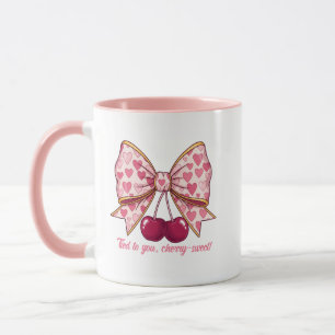 Mug de la Saint-Valentin avec nœud papillon Cerise
