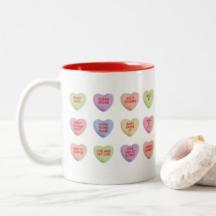 Mug de la Saint-Valentin Sobriété avec des cœurs d