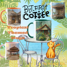 Mug de la scène de plage tropicale