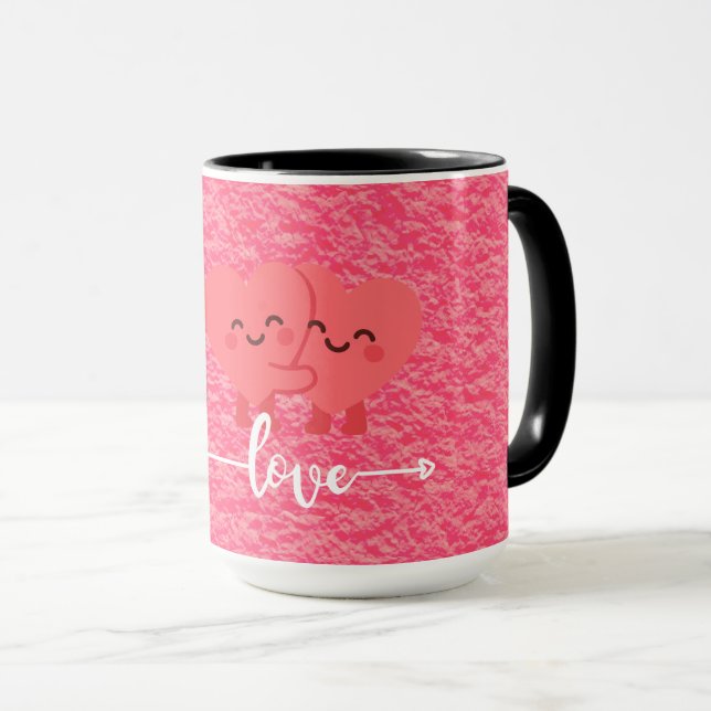 Mug de l'amour de la Saint-Valentin – Design de cœ (Devant droit)