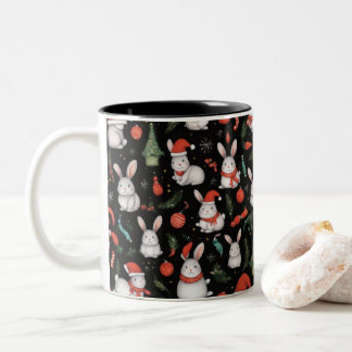 Mug de lapin de Noël joyeux et festif