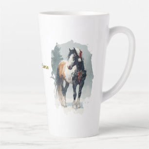 Mug de latte de Noël Équestre