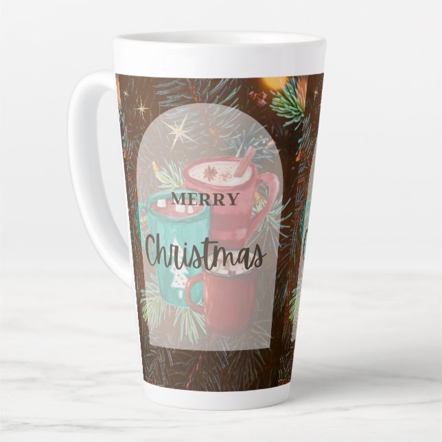 mug de latte style Noël  (Angle gauche)