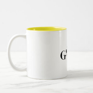 Mug de l'emblème jaune de l'université donnée p