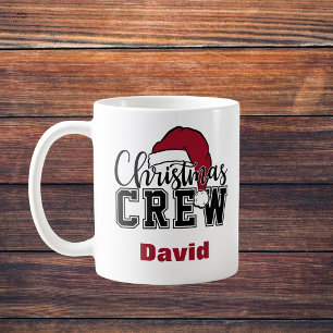 Mug de l'équipage de Noël personnalisé avec chapea