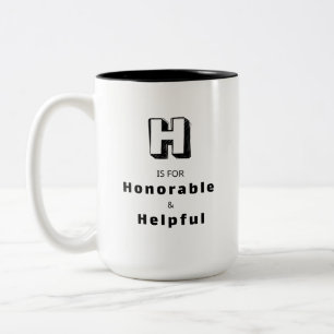 Mug de luxe personnalisé H - Éloge Honorable