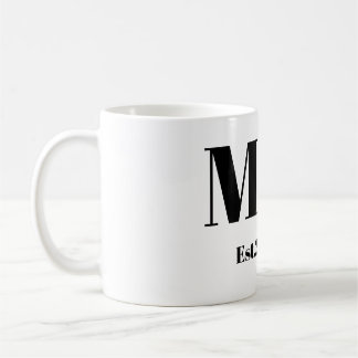 Mug de mariage à monogramme cursif élégant M & K