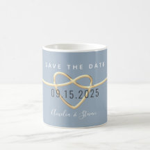 Mug de mariage Dusty Blue Save The Date Café