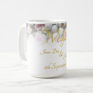 Mug de mariage - Mariée avec un bouquet de mariage