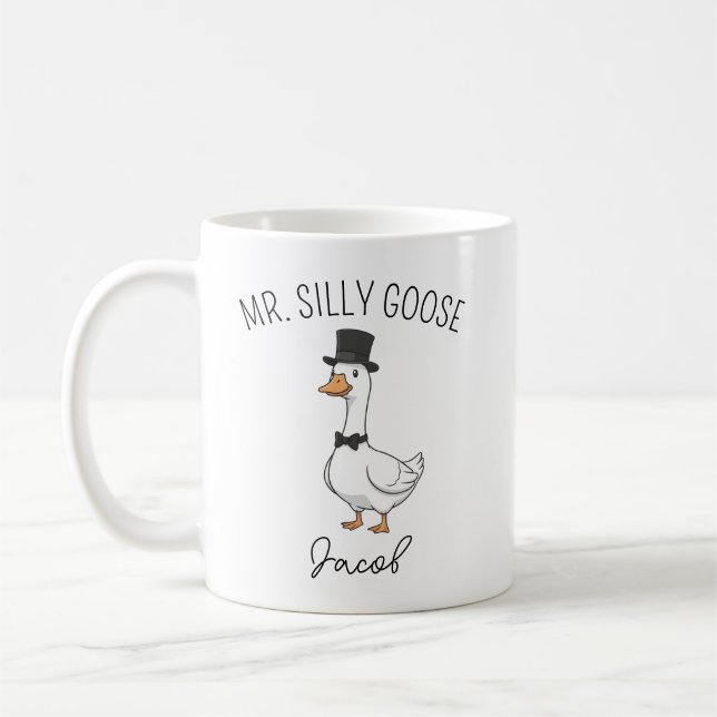 Mug de mariage personnalisé M. et Mme Silly Goose  (Gauche)