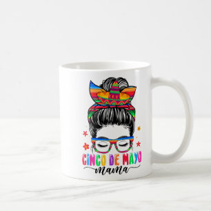 Mug De Mayo Mama Messy Bun Cheveux Mexicaine Maman Mèr