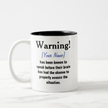 Mug de message d'avertissement personnalisé
