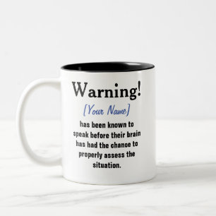 Mug de message d'avertissement personnalisé