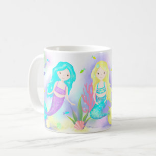 Mug De mignonnes sirènes sous le néon marin