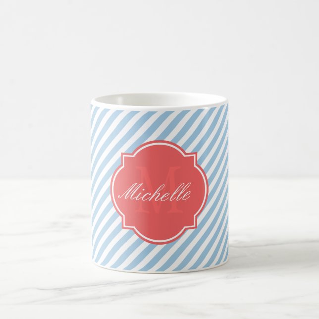 Mug de monogramme bleu Placid (Centre)