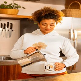 Mug de monogramme floral - Élégante lettre O -oliv