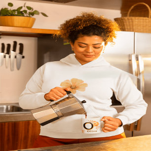 Mug de monogramme floral - Élégante lettre O -oliv