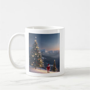 Mug de montagne de neige du Père Noël Arbre de N