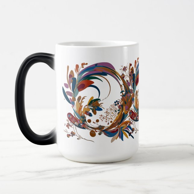 Mug de Morphing floral artistique 15 oz (Gauche)