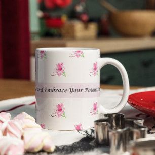 Mug de motivation rose floral