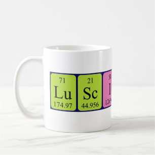 Mug de mots de table périodique lustre