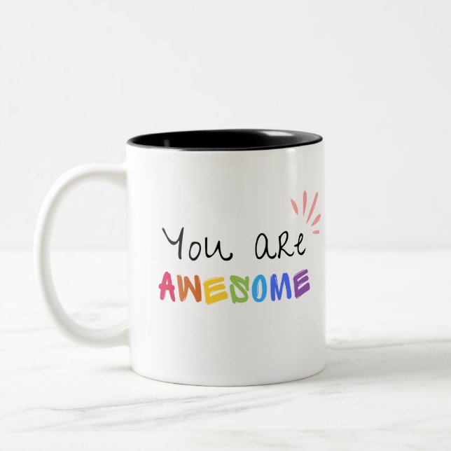 Mug De Mots Positifs Multicolor Vibrant (Gauche)