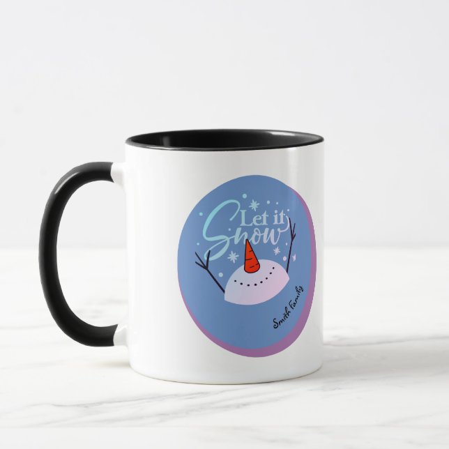 Mug de Noël avec bonhomme de neige gai (Gauche)