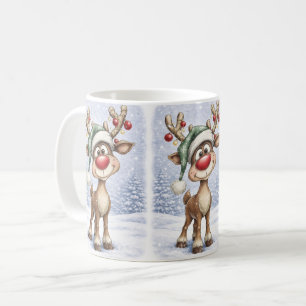 Mug de Noël avec un renne mignon