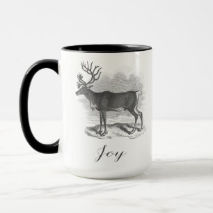 Mug de Noël avec une gravure de cerf antique disan