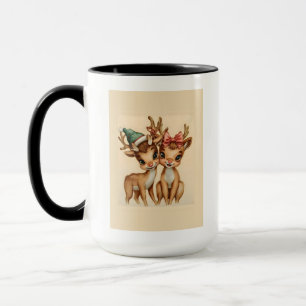 Mug de Noël Couple de Renne Mignon Cadeau de Fêt
