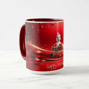 Mug de Noël de canard mignon de vacances