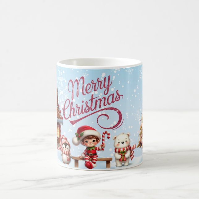 Mug de Noël Festif I Elf, Penguin & Ours Polaire (Centre)