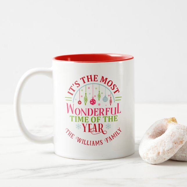 Mug de Noël Festif personnalisé (Avec donut)