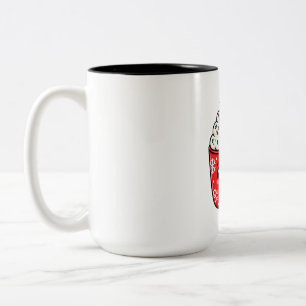 Mug de Noël mignon avec flocons de neige et canne