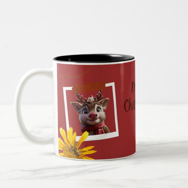 Mug de Noël personnalisé - Joyeux et lumineux (Gauche)