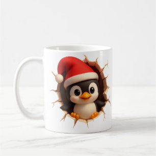 Mug de Noël pingouin mignon - Nom personnalisé Cha