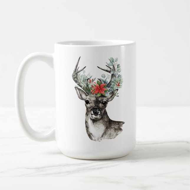 Mug de Noël Reindeer personnalisé (Gauche)