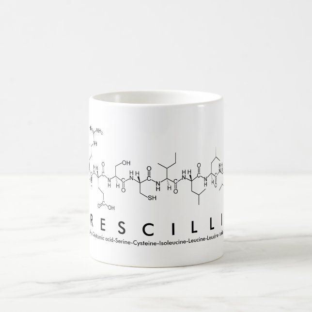 Mug de nom de peptide Prescillia (Centre)