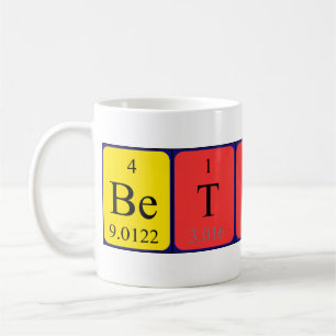 Mug de nom de table périodique Bettina