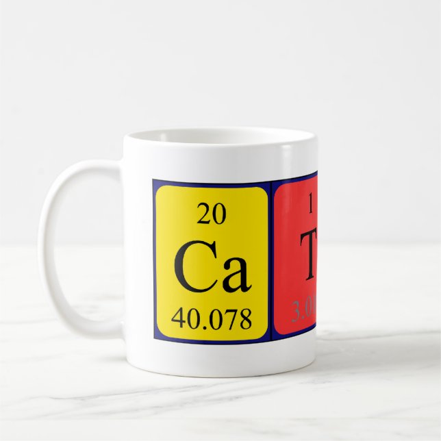 Mug de nom de table périodique Cathy (Gauche)