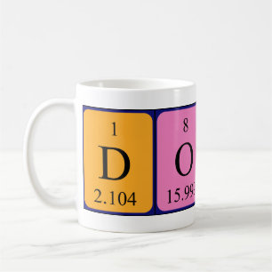 Mug de nom de table périodique Donata