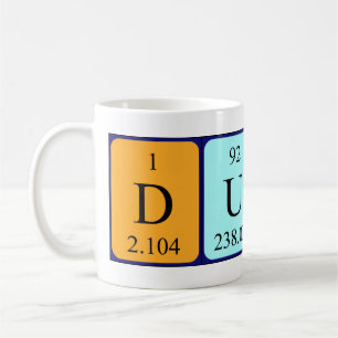Mug de nom de table périodique Duuk