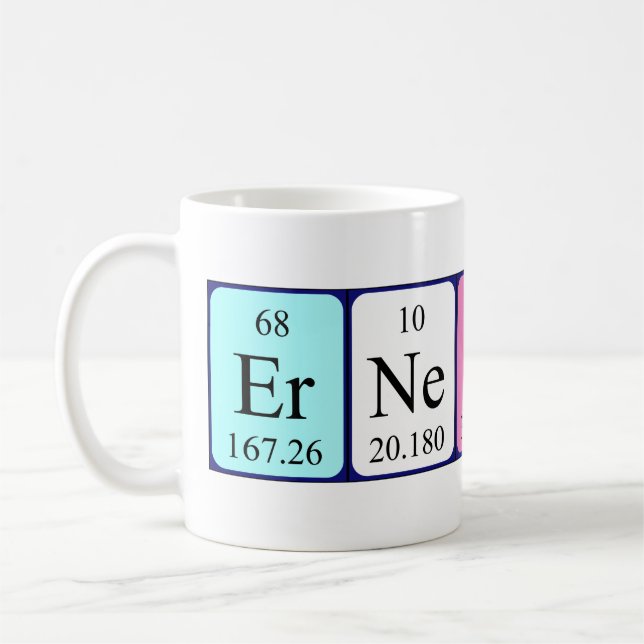 Mug de nom de table périodique Ernestina (Gauche)