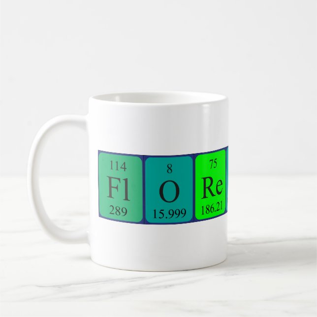 Mug de nom de table périodique Florentina (Gauche)