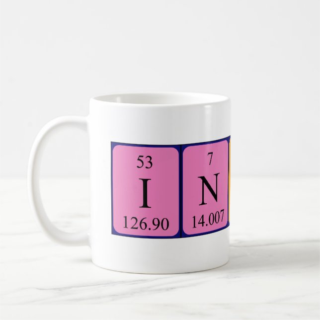 Mug de nom de table périodique Indira (Gauche)
