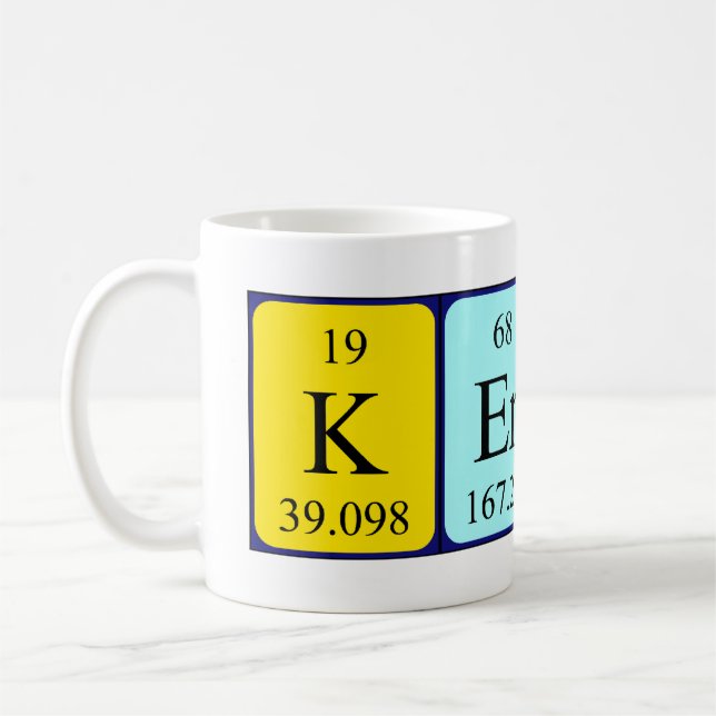 Mug de nom de table périodique Kerbey (Gauche)