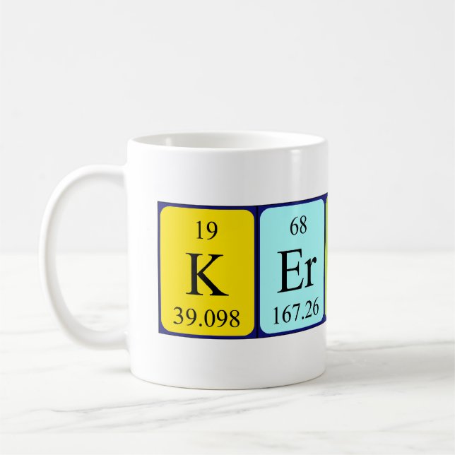 Mug de nom de table périodique Kerwyn (Gauche)