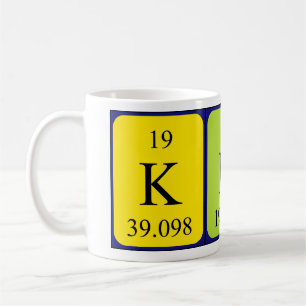 Mug de nom de table périodique Kirt