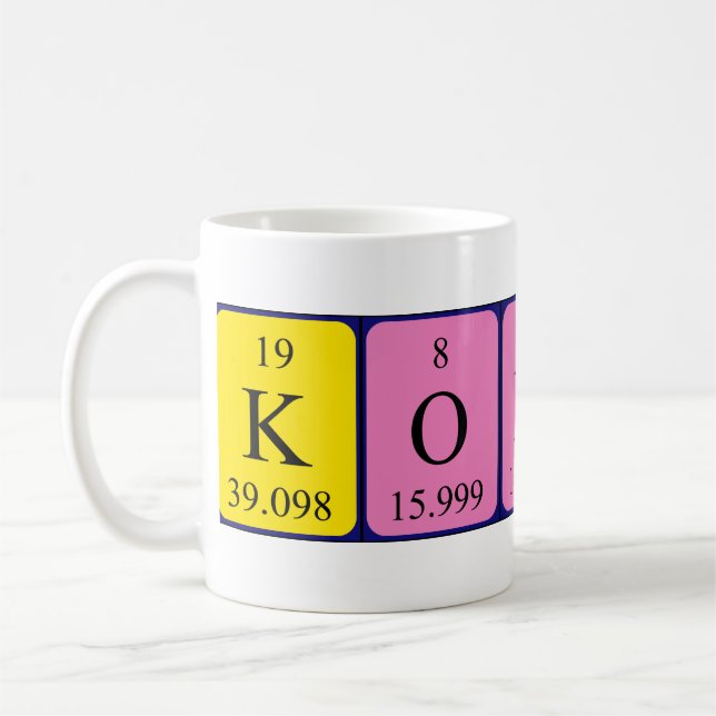 Mug de nom de table périodique Konrad (Gauche)
